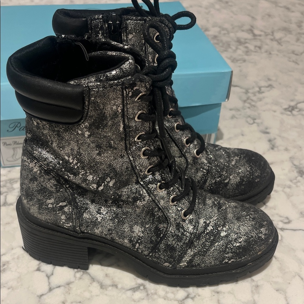 Paris Blues Black and Gray Boots
